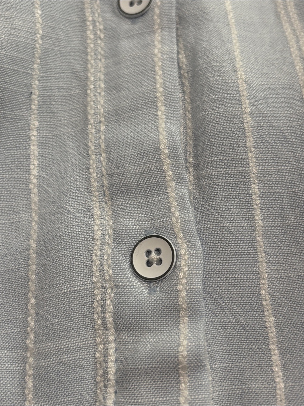 Pale Blue & White Vertical Stripe Casual Button-Down - Picture 7 of 7
